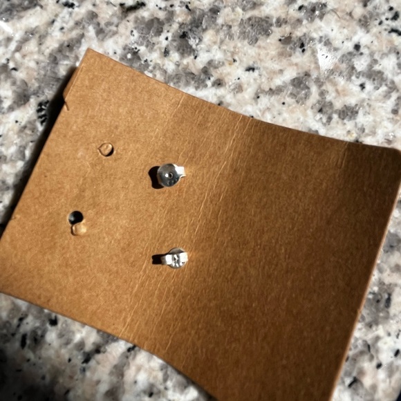 Turquoise and pink opal sterling silver stud earrings - Picture 4 of 6